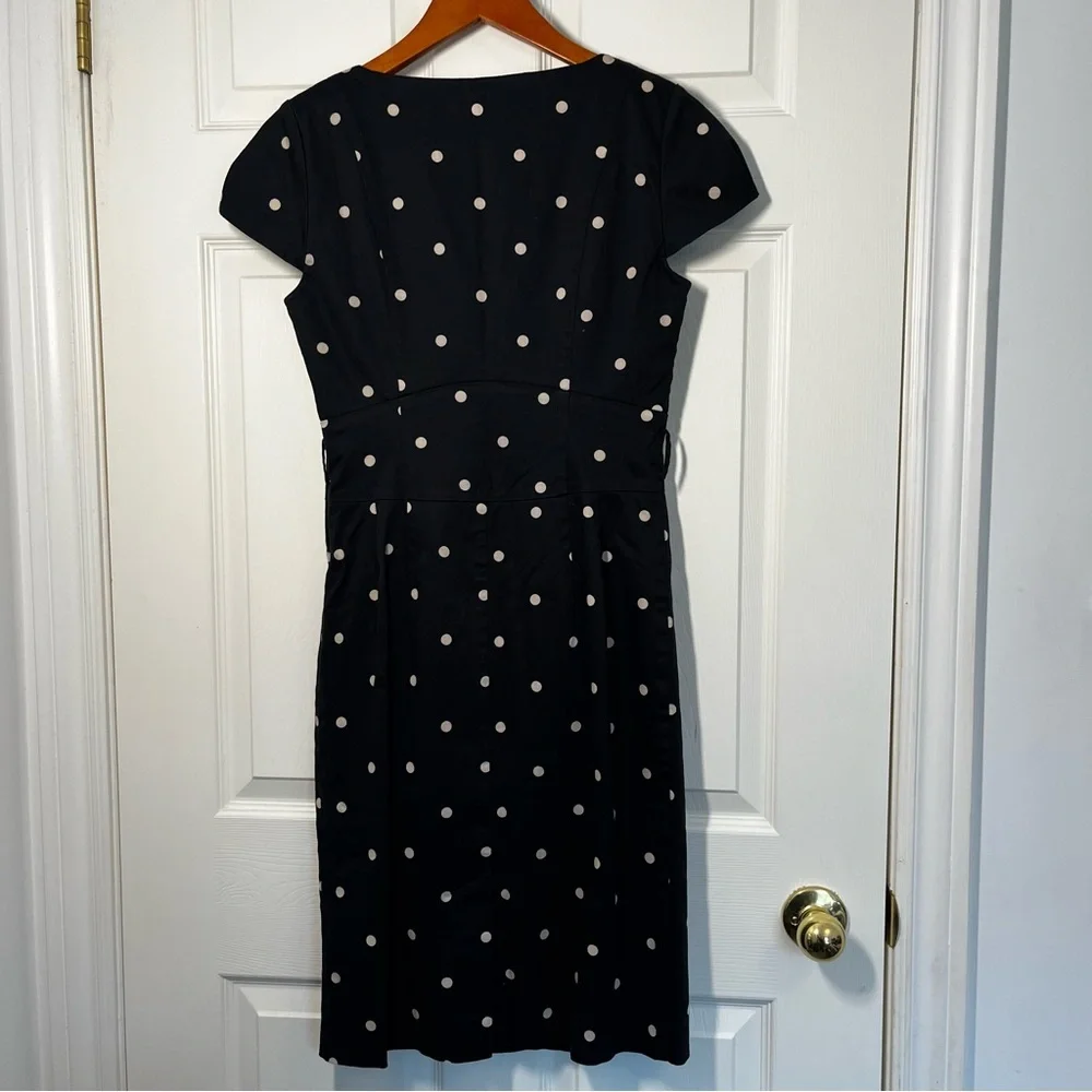 BODEN Black Polka Dot Dress Sheath Size 4 - Picture 2 of 9